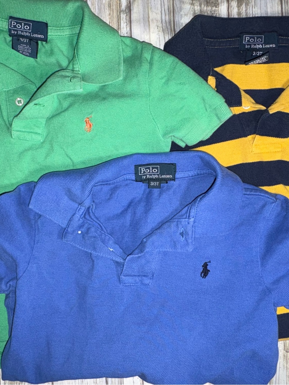 Polo by Ralph Lauren Kids Polo Trio - Blue, Green, Yellow/Navy